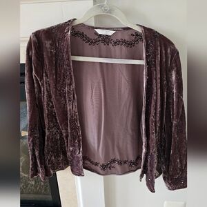 Lucky Brand Velvet Blouse in Deep Purple